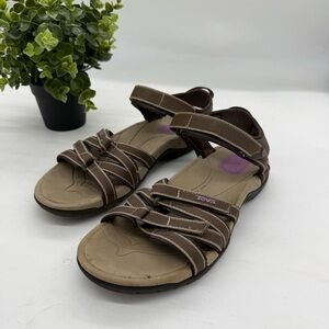 Teva Tirra Strappy Outdoor Sandal Size 8 Brown Hiking Camping Gorpcore Athletic